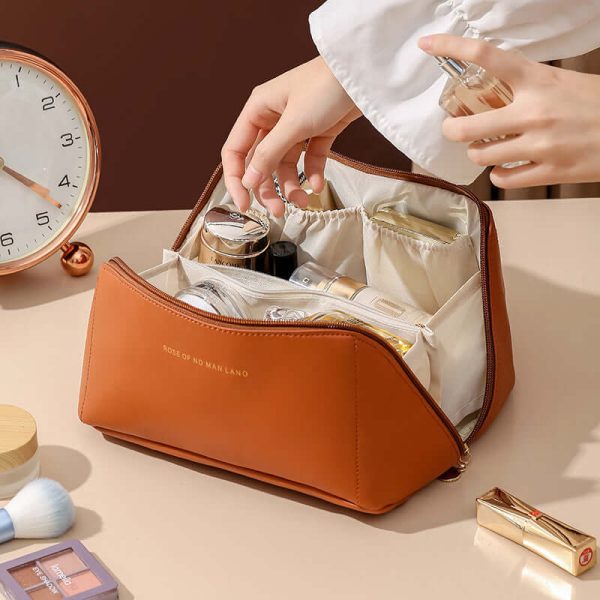 Pu Leather Vanity Style Cosmetic Bag