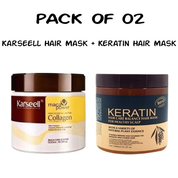 Pack Of 02 | Karseell Hair Mask And Keratin Hair Care Balance Mask