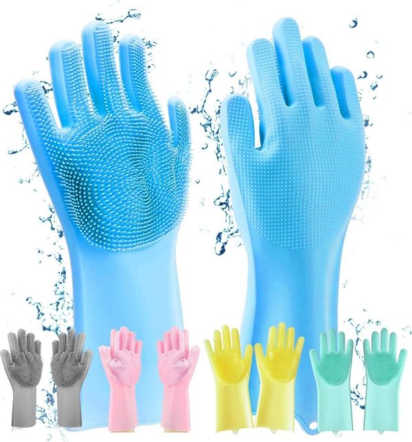 Silicone Washing Full Finger Gloves For Home & Kitchen