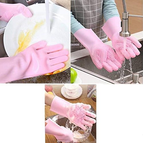 Silicone Washing Full Finger Gloves For Home & Kitchen