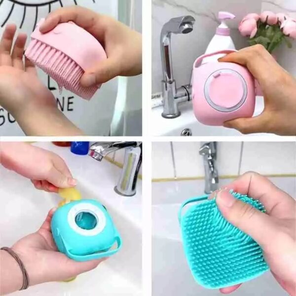 Silicone Bath And Body Shower Brush With Liquid Soap Dispenser